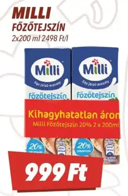 CBA Milli főzőtejszín ajánlat
