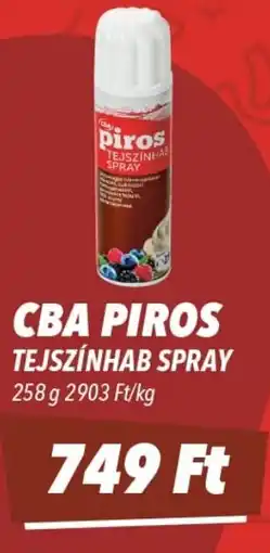 CBA CBA Piros tejszínhab spray ajánlat