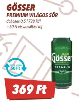 CBA Gösser Premium világos sör ajánlat
