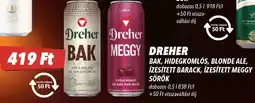 CBA Dreher Bak, Hidegkomlós, Blonde Ale, ízesített barack, ízesített meggy sörök ajánlat
