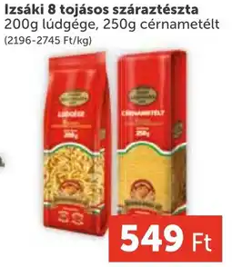 PRIVÁT Izsáki 8 tojásos száraztészta ajánlat
