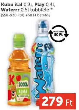 PRIVÁT Kubu ital, Play, Waterrr ajánlat