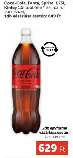 PRIVÁT Coca-Cola, Fanta, Sprite, Kinley ajánlat