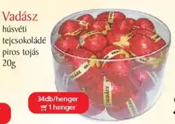 ÁRKLUB Vadász húsvéti tejcsokoládé piros tojás ajánlat