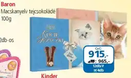 ÁRKLUB Baron Macskanyelv tejcsokoládé ajánlat