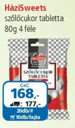 ÁRKLUB HáziSweets szőlőcukor tabletta ajánlat