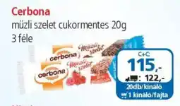 ÁRKLUB Cerbona müzli szelet cukormentes ajánlat