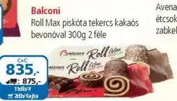 ÁRKLUB Balconi Roll Max piskóta tekercs kakaós bevonóval ajánlat