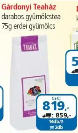 ÁRKLUB Gárdonyi Teaház darabos gyümölcstea ajánlat