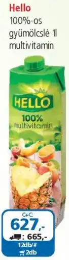 ÁRKLUB Hello 100%-os gyümölcslé multivitamin ajánlat