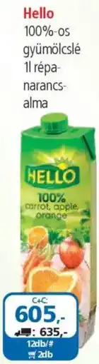 ÁRKLUB Hello 100%-os gyümölcslé répanarancsalma ajánlat