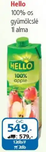 ÁRKLUB Hello 100%-os gyümölcslé alma ajánlat