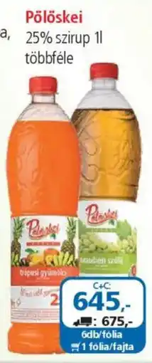ÁRKLUB Pölöskei 25% szirup ajánlat