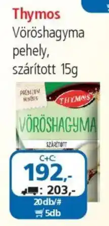ÁRKLUB Thymos Vöröshagyma pehely, szárított ajánlat