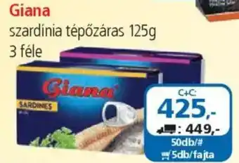 ÁRKLUB Giana szardínia tépőzáras ajánlat