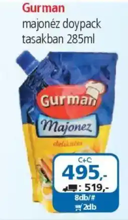 ÁRKLUB Gurman majonéz doypack tasakban ajánlat