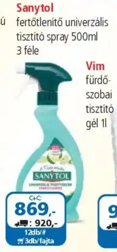 ÁRKLUB Sanytol fertőtlenítő univerzális tisztító spray ajánlat