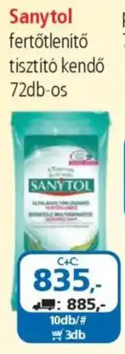 ÁRKLUB Sanytol fertőtlenítő tisztító kendő ajánlat
