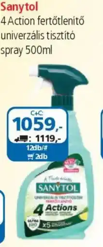 ÁRKLUB Sanytol 4 Action fertőtlenítő univerzális tisztító spray ajánlat