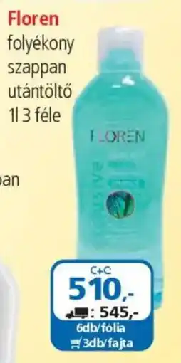 ÁRKLUB Floren folyékony szappan utántöltő ajánlat