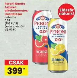 Interspar Peroni Nastro Azzurro alkoholmentes, ízesített sör ajánlat