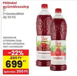 Spar Pölöskei Gyümölcsszörp ajánlat