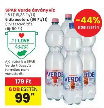 Spar SPAR Verde ásványvíz ajánlat
