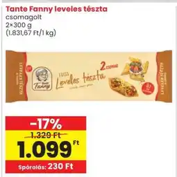 Spar Tante Fanny leveles tészta ajánlat