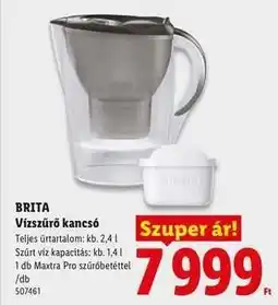 Lidl BRITA Vízszűrő kancsó ajánlat