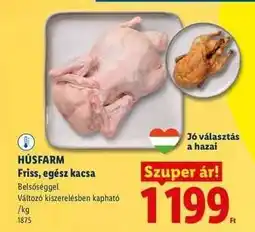 Lidl HÚSFARM Friss, egész kacsa ajánlat