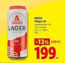 Lidl Argus Világos sör ajánlat