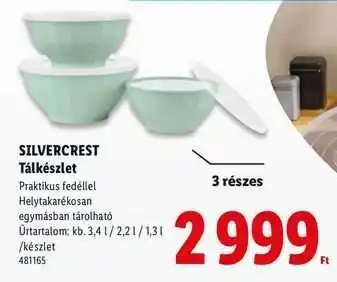 Lidl SILVERCREST Tálkészlet ajánlat