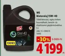 Lidl W5 Motorolaj 15W-40 ajánlat