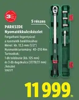 Lidl PARKSIDE Nyomatékkulcskészlet ajánlat