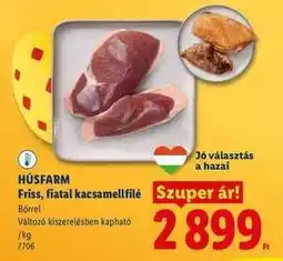 Lidl HÚSFARM Friss, fiatal kacsamellfilé ajánlat