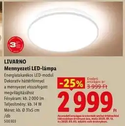Lidl Livarno Mennyezeti LED-lámpa ajánlat