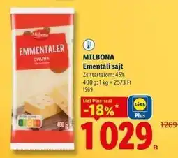Lidl MILBONA Ementáli sajt ajánlat