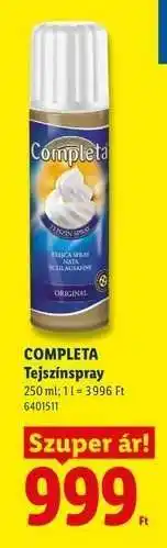 Lidl COMPLETA Tejszínspray ajánlat