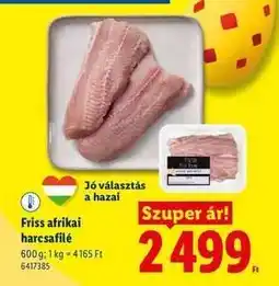 Lidl Friss, afrikai harcsafilé ajánlat