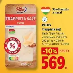 Lidl PILOS Trappista sajt ajánlat