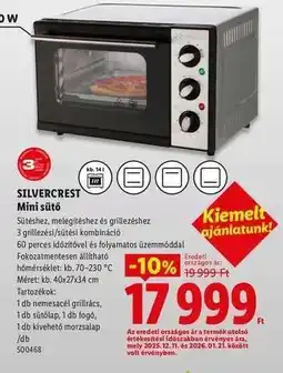 Lidl Silvercrest Mini sütő ajánlat