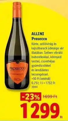 Lidl ALLINI Prosecco ajánlat