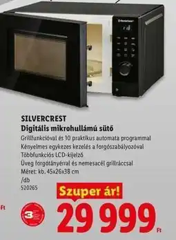 Lidl Silvercrest Digitális mikrohullámú sütő ajánlat