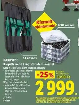 Lidl PARKSIDE Kárpitleszedő / rögzítőpatent-készlet ajánlat