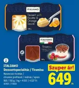 Lidl Italiamo Desszertspecialitás / Tiramisu ajánlat