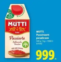 Lidl MUTTI PASSZÍROZOTT PARADICSOM ajánlat