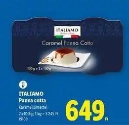 Lidl ITALIAMO Panna cotta ajánlat