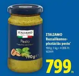 Lidl Italiamo Bazsalikomos-pisztáciás pesto ajánlat
