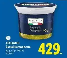 Lidl Italiamo Bazsalikomos pesto ajánlat