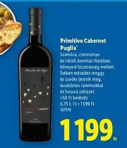 Lidl Primitivo Cabernet Puglia ajánlat